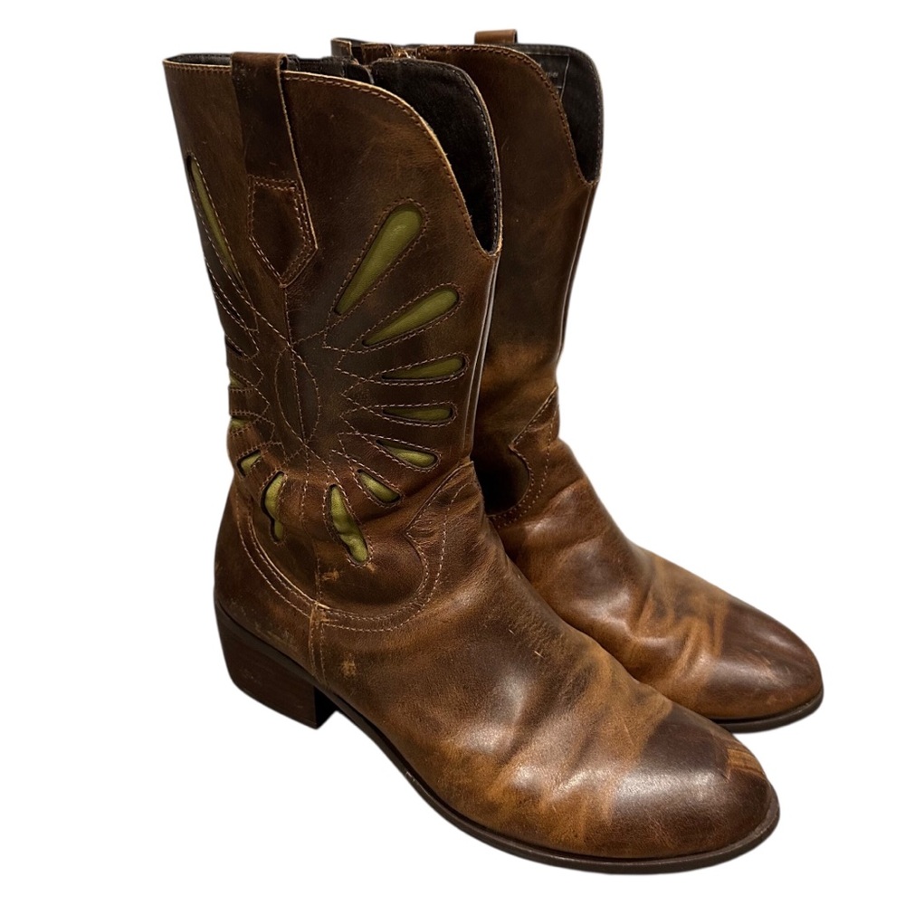 Salvia Leather Grace Western Cowboy Boots Size 39